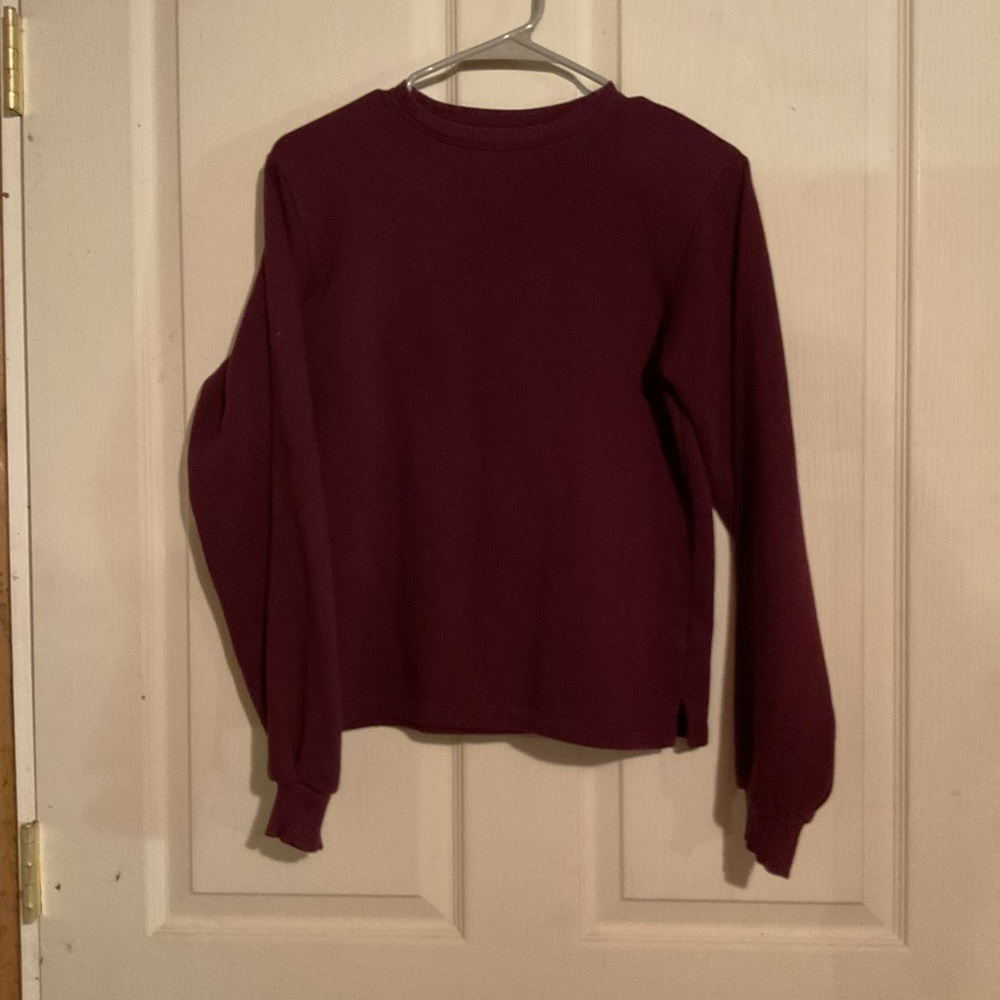 SO Women's Rich Burgundy Crew Neck Sweater